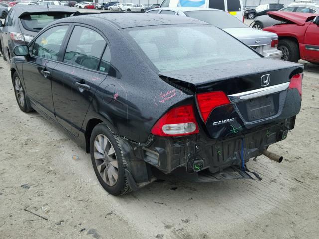 2HGFA16819H535228 - 2009 HONDA CIVIC EX BLACK photo 3