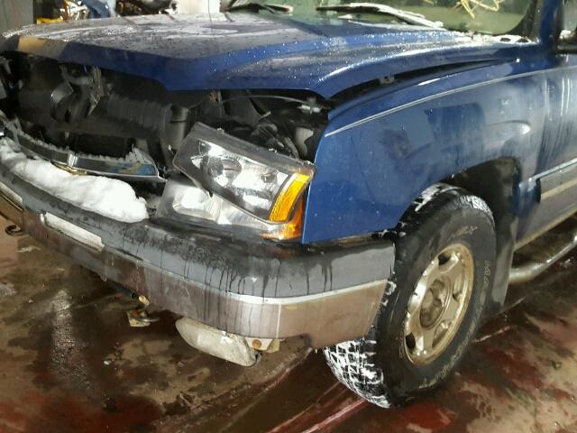 2GCEK19T031182259 - 2003 CHEVROLET SILVERADO BLUE photo 9