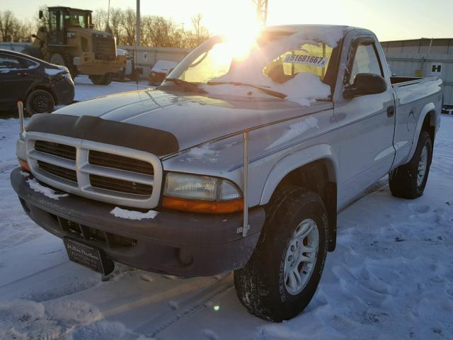 1D7GG16X03S308840 - 2003 DODGE DAKOTA SXT SILVER photo 2