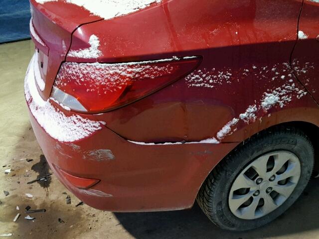 KMHCT4AE5GU105444 - 2016 HYUNDAI ACCENT SE RED photo 9