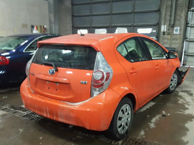 JTDKDTB39C1000910 - 2012 TOYOTA PRIUS C ORANGE photo 4