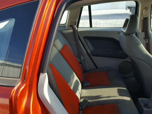 1B3HB48B07D556954 - 2007 DODGE CALIBER SX ORANGE photo 6