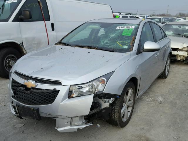 1G1PE5SB9E7483782 - 2014 CHEVROLET CRUZE LT SILVER photo 2