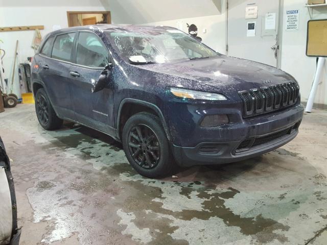 1C4PJLAB8EW250121 - 2014 JEEP CHEROKEE S BLUE photo 1