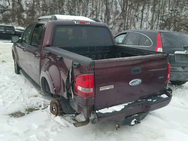 1FMEU53847UA13941 - 2007 FORD EXPLORER S 栗色 照片 3