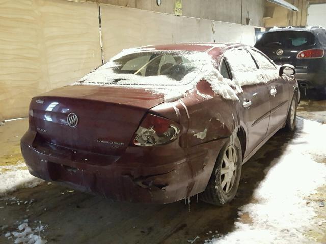 2G4WD532251298244 - 2005 BUICK LACROSSE C MAROON photo 4