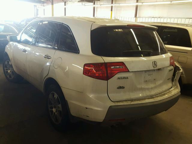 2HNYD28458H510176 - 2008 ACURA MDX TECHNO WHITE photo 3