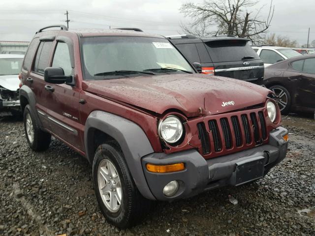 1J4GL48K72W210690 - 2002 JEEP LIBERTY SP MAROON photo 1