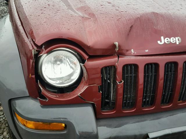 1J4GL48K72W210690 - 2002 JEEP LIBERTY SP MAROON photo 9