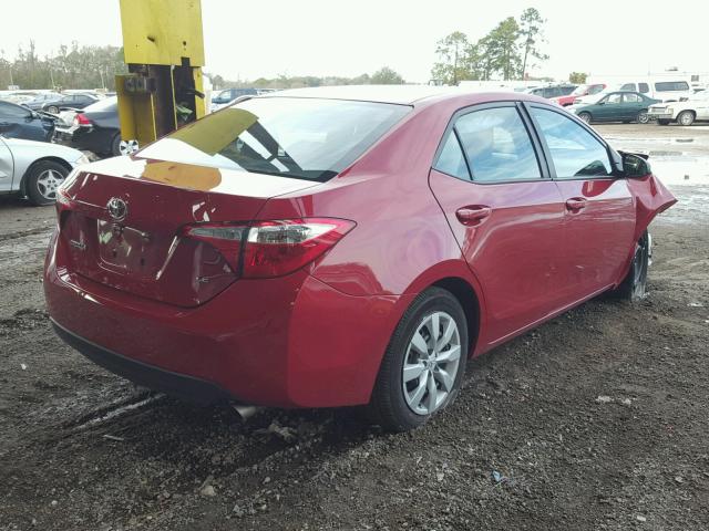 2T1BURHE8GC602405 - 2016 TOYOTA COROLLA L RED photo 4