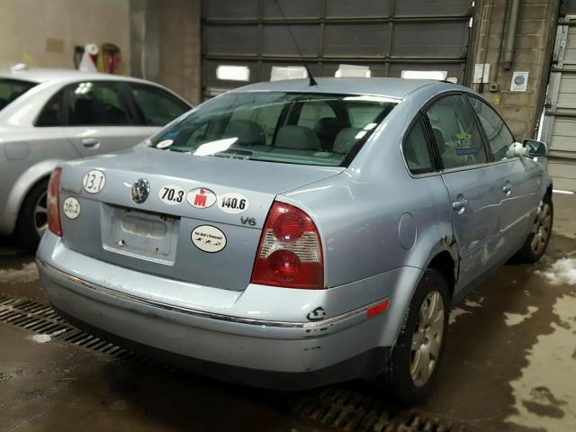 WVWRH63B23P192873 - 2003 VOLKSWAGEN PASSAT GLX BLUE photo 4