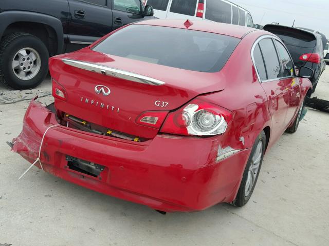 JN1CV6AP2BM504688 - 2011 INFINITI G37 BASE RED photo 4