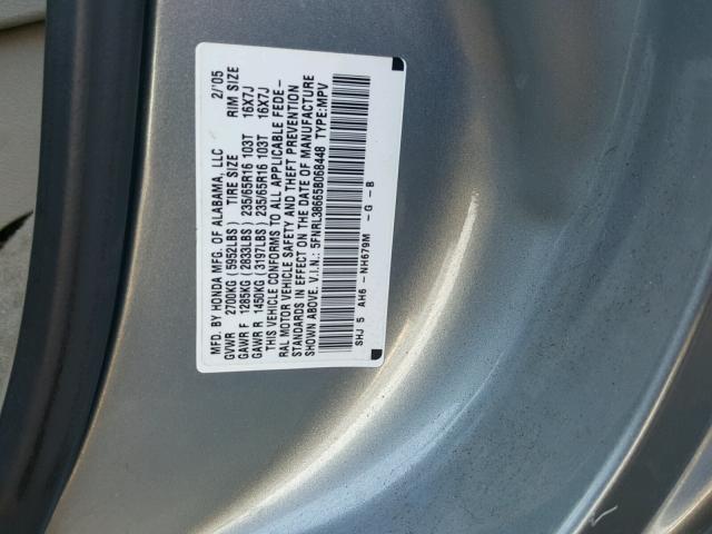 5FNRL38665B068448 - 2005 HONDA ODYSSEY EX GREEN photo 10