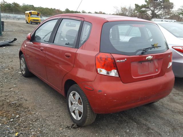 KL1TD66688B125657 - 2008 CHEVROLET AVEO BASE Қызыл фото 3