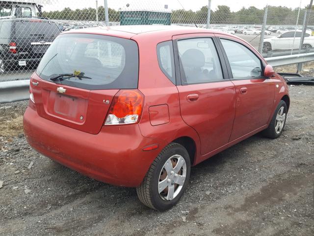 KL1TD66688B125657 - 2008 CHEVROLET AVEO BASE Қызыл фото 4
