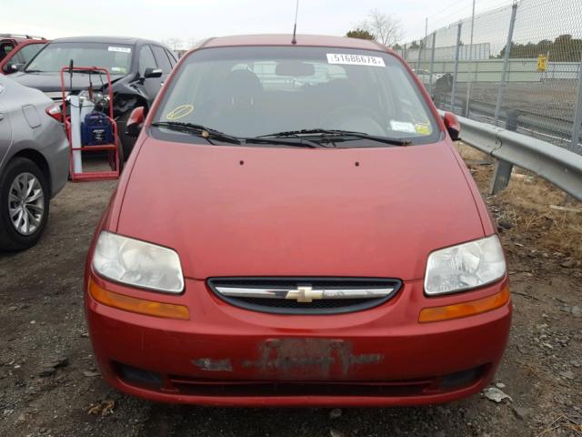 KL1TD66688B125657 - 2008 CHEVROLET AVEO BASE Қызыл фото 9
