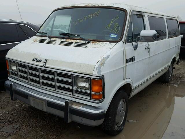 2B4HB25Y3KK366315 - 1989 DODGE RAM WAGON WHITE photo 2