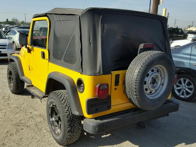 1J4FA29P81P332855 - 2001 JEEP WRANGLER / YELLOW photo 3