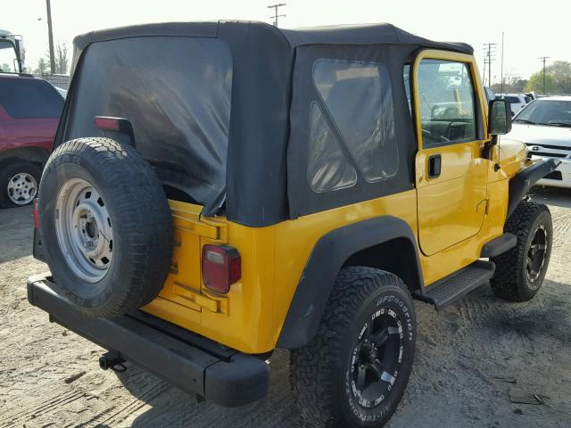 1J4FA29P81P332855 - 2001 JEEP WRANGLER / YELLOW photo 4