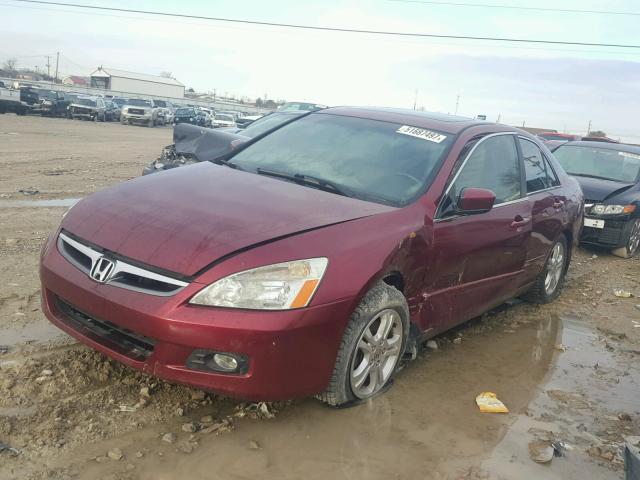 1HGCM56706A139276 - 2006 HONDA ACCORD EX MAROON photo 2