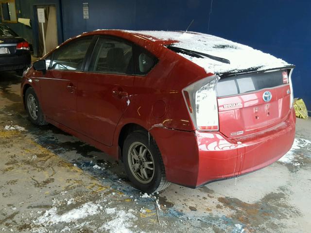 JTDKN3DU8A0140338 - 2010 TOYOTA PRIUS RED photo 3