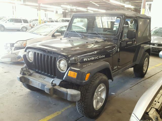 1J4FA64S15P370596 - 2005 JEEP WRANGLER / BLACK photo 2