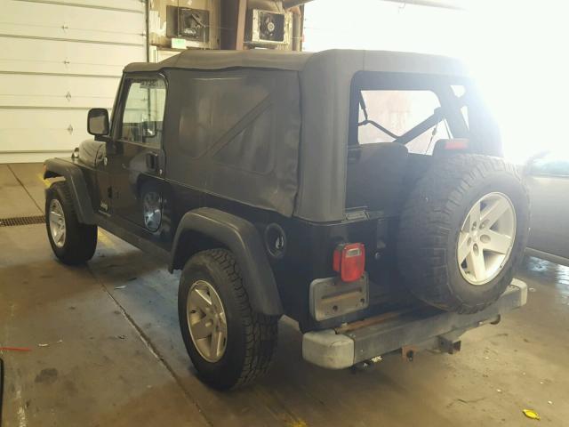 1J4FA64S15P370596 - 2005 JEEP WRANGLER / BLACK photo 3