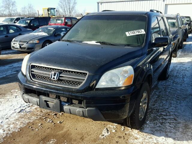 2HKYF18604H527917 - 2004 HONDA PILOT EXL BLACK photo 2