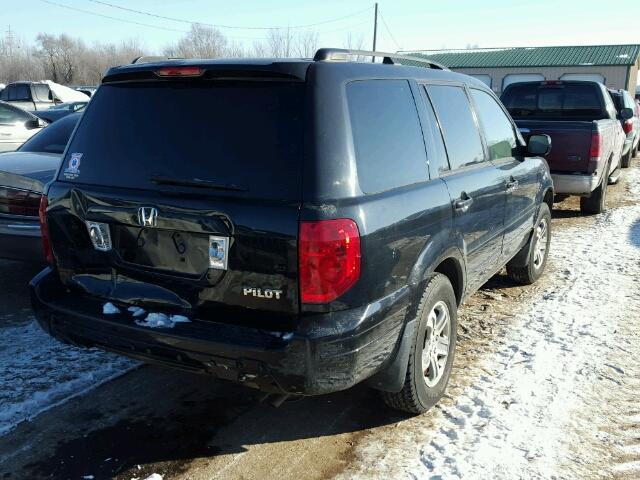 2HKYF18604H527917 - 2004 HONDA PILOT EXL BLACK photo 4