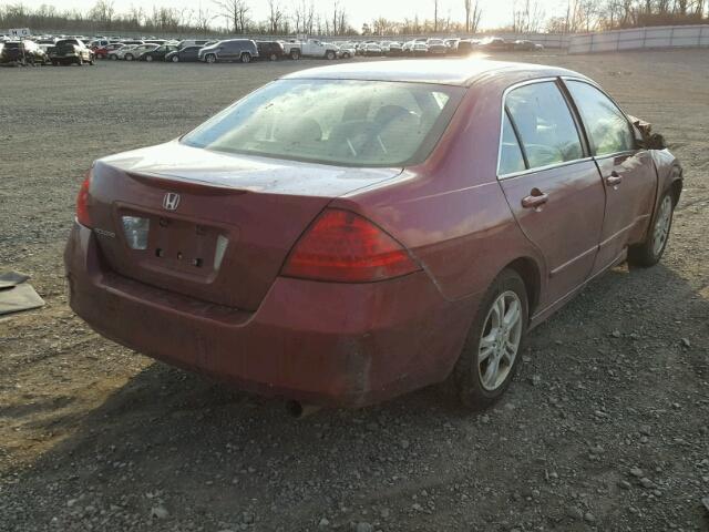 1HGCM56716A009913 - 2006 HONDA ACCORD EX MAROON photo 4