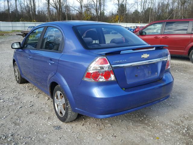 KL1TD56E39B629505 - 2009 CHEVROLET AVEO LS BLUE photo 3