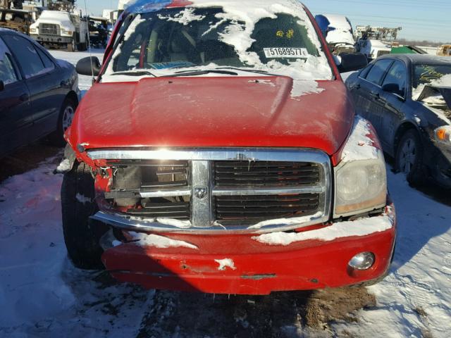 1D4HB48N95F615268 - 2005 DODGE DURANGO SL RED photo 7