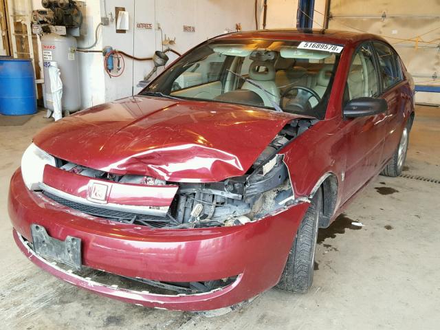 1G8AK54F34Z157558 - 2004 SATURN ION LEVEL MAROON photo 2