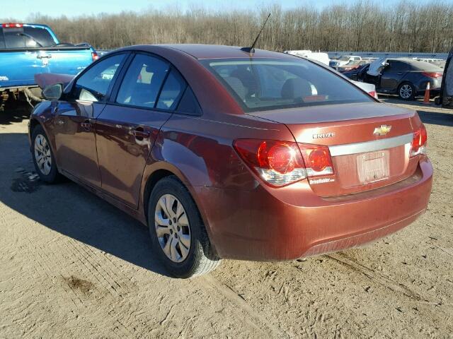 1G1PA5SH9D7198529 - 2013 CHEVROLET CRUZE LS MAROON photo 3