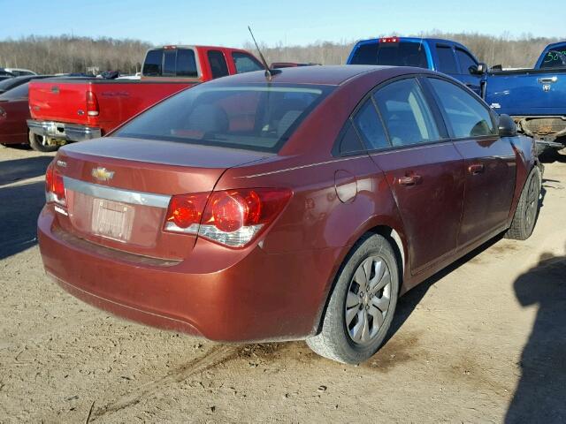 1G1PA5SH9D7198529 - 2013 CHEVROLET CRUZE LS MAROON photo 4