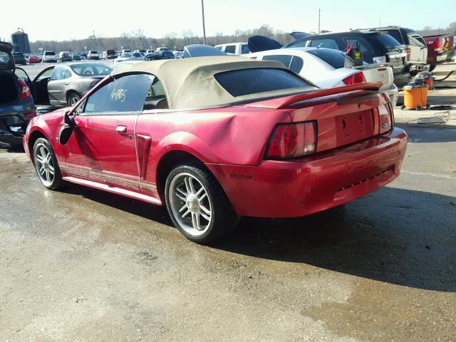 1FAFP4442YF290279 - 2000 FORD MUSTANG BURGUNDY photo 3