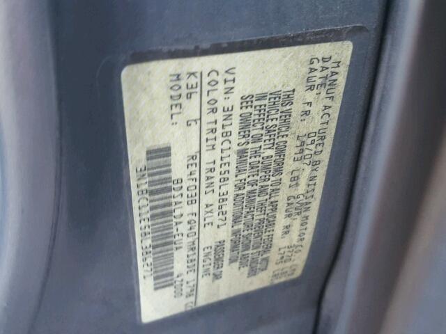 3N1BC11E58L386271 - 2008 NISSAN VERSA S SILVER photo 10