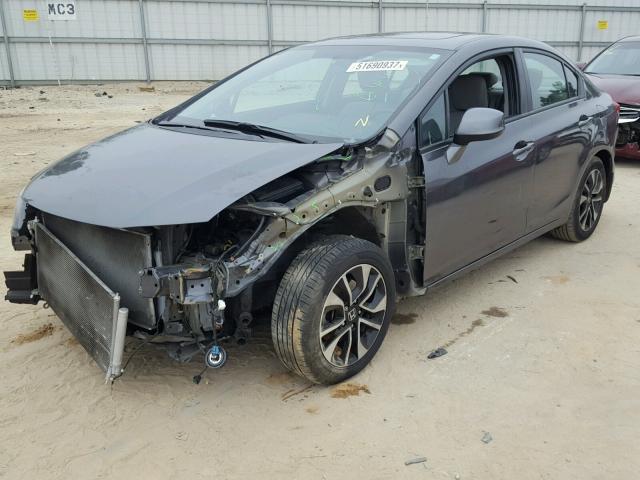 2HGFB2F98DH556436 - 2013 HONDA CIVIC EXL GRAY photo 2