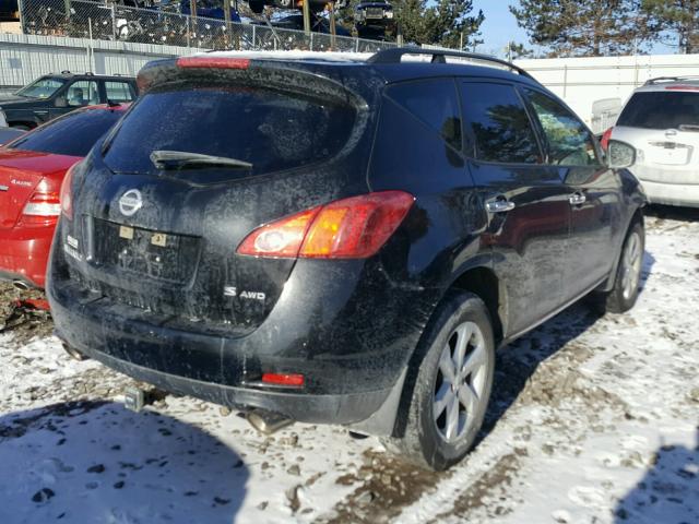 JN8AZ18WX9W105281 - 2009 NISSAN MURANO S BLACK photo 4