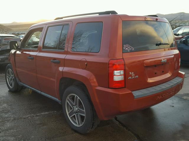 1J8FF28W58D710425 - 2008 JEEP PATRIOT SP ORANGE photo 3