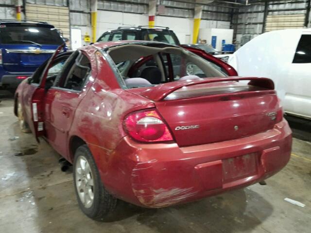 1B3ES56C73D237260 - 2003 DODGE NEON SXT RED photo 3