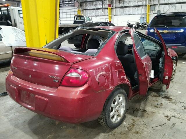 1B3ES56C73D237260 - 2003 DODGE NEON SXT RED photo 4