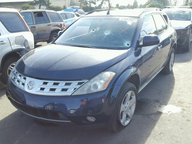 JN8AZ08T43W106417 - 2003 NISSAN MURANO SL BLUE photo 2