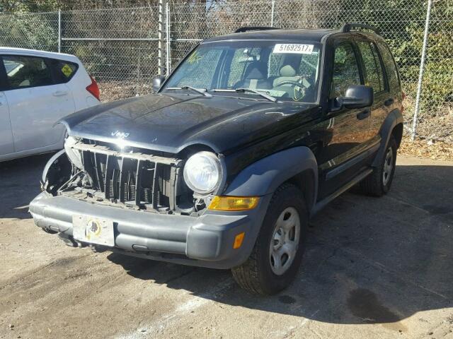 1J4GK48K16W220723 - 2006 JEEP LIBERTY SP BLACK photo 2