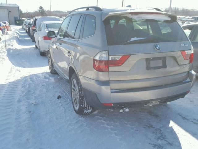 WBXPC93418WJ06431 - 2008 BMW X3 3.0SI GRAY photo 3