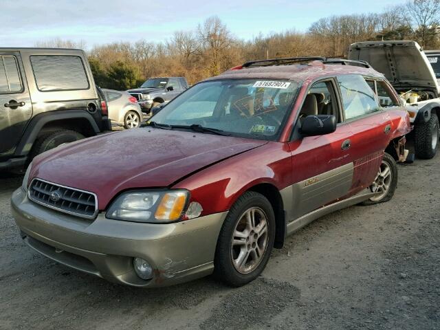 4S3BH665037650904 - 2003 SUBARU LEGACY OUT RED photo 2