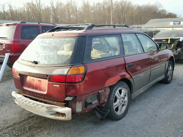 4S3BH665037650904 - 2003 SUBARU LEGACY OUT RED photo 4