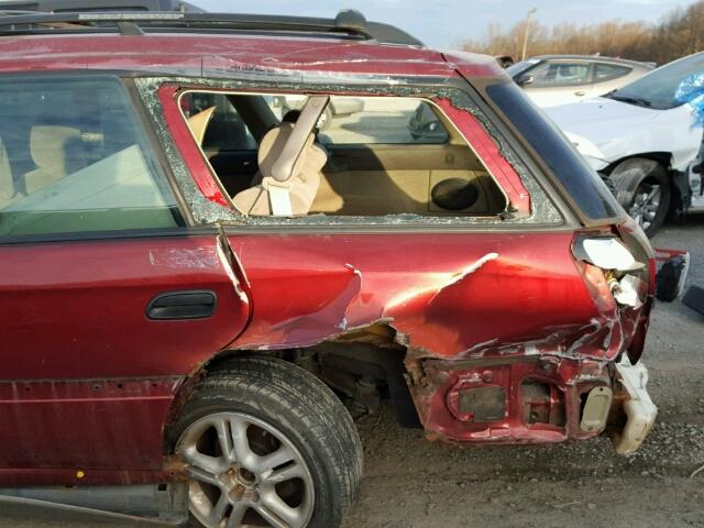 4S3BH665037650904 - 2003 SUBARU LEGACY OUT RED photo 9