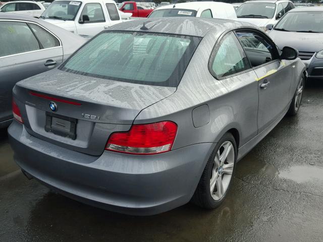 WBAUP9C55BVL90461 - 2011 BMW 128 I GRAY photo 4