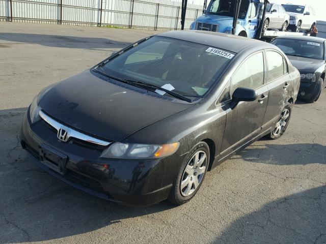 JHMFA16567S000842 - 2007 HONDA CIVIC LX BLACK photo 2